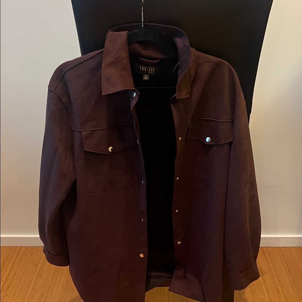 Truth Dark Brown Suede Button-Up Shirt